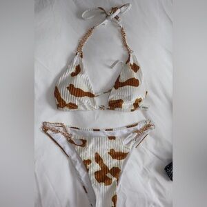 Cow print bathing suit